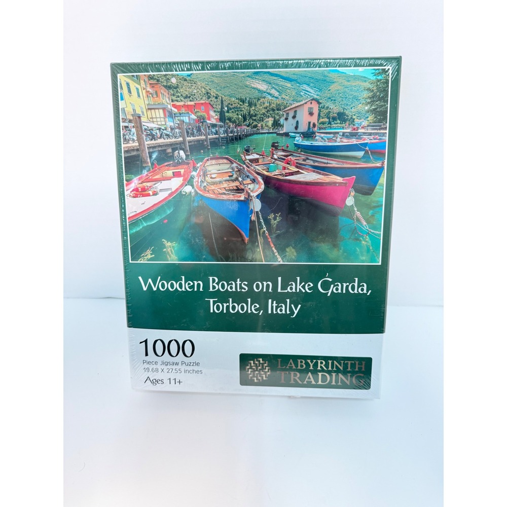Labyrinth Trading Wooden Boats on Lake Garda Italy 1000 Piece Jigsaw Puzzle NEW
